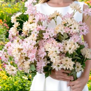 80cm Long Multi Heads Artificial Daisy Jasmine Fake Flowers Living Room Table Flower Arrangement Ornament Photography Props Home Wedding Party Garden Flower Decoration