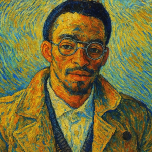 Tranh Nghệ thuật "Người Đàn Ông Đeo Kính Tròn" VIETSMART ART - Sơn dầu 60 x 90cm