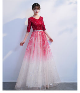 Trang Phục Biểu Diễn Dàn Hợp Xướng Lớn Nhung Tơ Vàng Mẫu Mới Váy Dài Nữ Lễ Phục Biểu Diễn Đọc Thuộc Lòng Thi Đấu Trung Niên Và Cao Tuổi Học Sinh Người Lớn