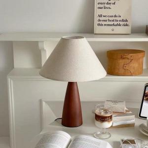 💥Dream Best🔥 Original Retro Solid Wood Table Lamp Medieval Simple Handmade Parchment Silent Wind Bedroom Decoration American Bedside Lamp Table Light Lamp Adjustable Portable Charger Table Lights for Room