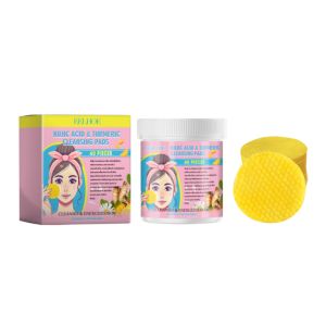 EELHOE Turmeric Kojic Acid Cleansing Pads Exfoliating Pads Facial Sponges For Cleansing Exfoliating Daily Cleaning Skin Care Gift Turmeric Kojic Acid Exfoliating Cleansing Pads Fades Dark Spots Exfoliates Skin Pads Facial Care Supplies