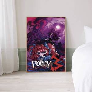 Video Game Funny P-Poppy Playtimes DIY Sticky Poster Vintage Room Bar Cafe Decor Home Decor
