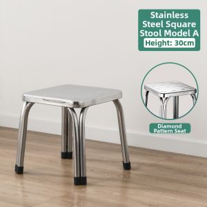 Thickened Stainless Steel Simple Metal Four-Leg Stool