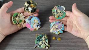 Genshin Impact Character Enamel Pins Cute Anime Lapel Brooch Badge Ganyu Venti Keqing Xiao Zhongli Metal Pin Jewelry Gift
