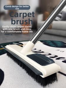 XIAXIU | Long Handle Stiff Bristle Carpet Cleaning Brush