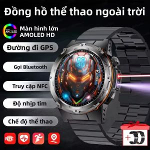 Đồng Hồ Thông Minh Quân Sự Ngoài Trời 2025 Dành Cho Nam Tích Hợp GPS Chống Nước Pin 730mAh Theo Dõi Sức Khỏe Gọi Điện Theo Dõi Thể Dục Màn Hình AMOLED