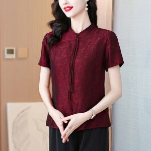 MAIMEI | Elegant Short Sleeve Ladies Suit Set Fashionable Ageless Mom Summer Outfit Korean Style Creative Pattern Commute Inspired