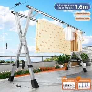 Foldable Drying Rack Stainless Steel Telescopic