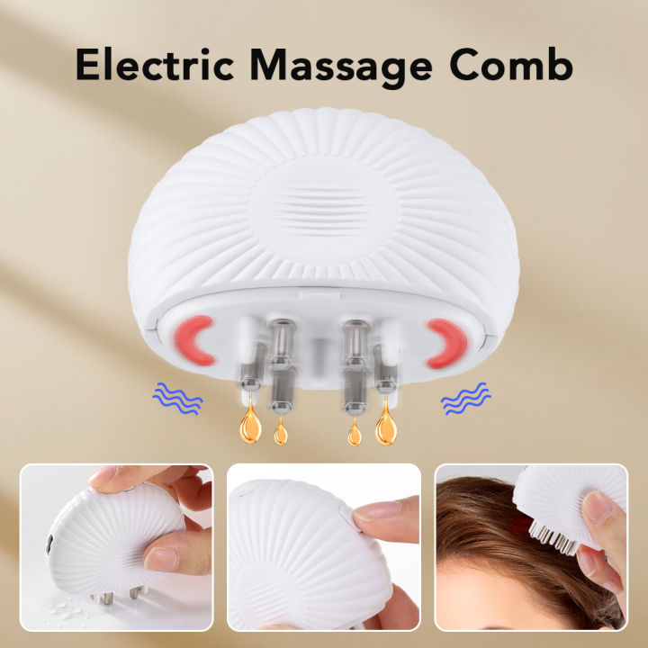 Scalp Essence Oil Applicator Electric Massage Comb Red Blue Light ...