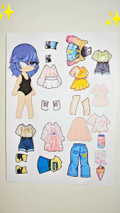 (11B )Bộ Avatar Sticker đồ chơi bóc dán búp bê giấy toca boca thay đồ cho bé gái sáng tạo