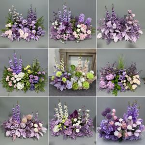 Romantic Purple Wedding Stage Decoration Artificial Flowers Arrangement Bridal Bouquet Festive Supplies Gift Wedding Celebration