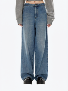 ANN ANDELMAN | Comfortable Loose Wide Leg Blue Jeans for Women