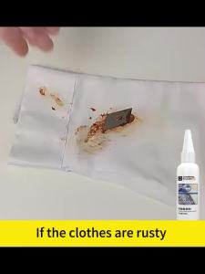2s to remove rust Rust Stain Remover for clothes easy-rinse Clothes Stain Remover Fabric Stain Remover Power clean Rust Stain Remover Instant Rust Stain Remover water-based acid cleaner formulated to remove stubborn rust and metal stains on white fabrics