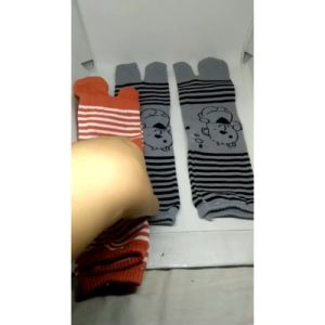 [HÀNG CÓ SẴN]Combo 3 đôi Vớ (tất) nữ xỏ ngón cotton sọc màu hình chữ thú dễ thương loại rẻ