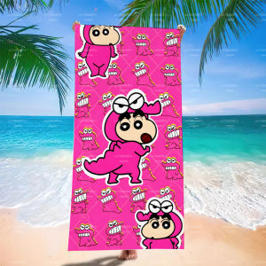 52TOYS | C-Crayon S-Shin-chan Crocodile Costume Beach Towel Hot Pink Chocobi All-Over Cartoon Microfiber Quick Dry Sand-Free Kids Swim