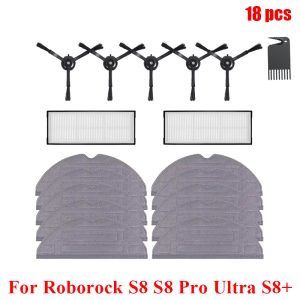 Fit For Roborock S8 Pro Ultra S8+ Robot Vacuum Accessories Cleaner Main Brush Side Brush HEPA Filter Mop Cloths Dust Bags Parts