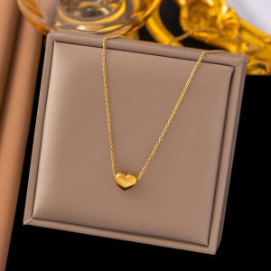 🔥B.two👍Necklace for women Korean Fashion Style Bangkok 18K Love Heart Necklace Gold Plated Jewelry Heart Shape Delicate Chain Gift Season