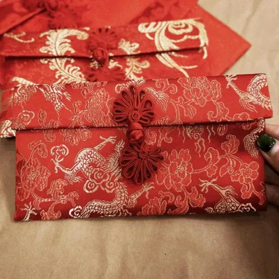 High-quality Satin Wedding Red Envelopes For Engagements and Traditional Ceremonies