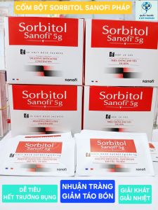 CỐM BỘT SORBITOL SANOFI PHÁP. NHUẬN TRÀNG GIẢM TÁO BÓN. KÍCH THÍCH TIÊU HÓA GIÚP ĂN NGON. HỘP 20 GÓI.