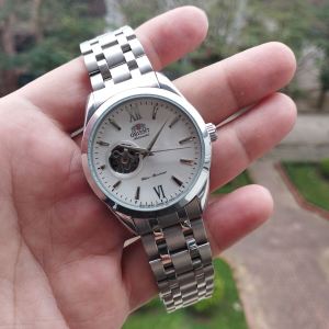 Đồng hồ nam Orient automatic lộ cơ Open Heart dây thép máy Nhật