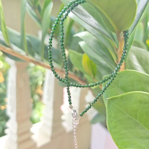 Q1587 Combo Vòng cổ vòng tay hạt nhí cắt giác Diopside móc khóa freesize không kén mệnh - Phong Thuỷ TUDO