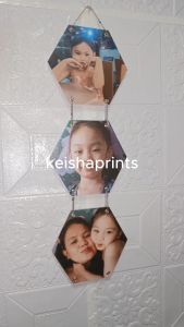 Hanging 6x5.5 inches Hexagon Sintra Board (3PCS) with Ball chain