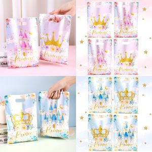 10/20/50pcs Princess Prince Party Favor Bags Crown Castle Candy Goodie Packing Bags for Birthday Baby Shower Wedding Party Decor