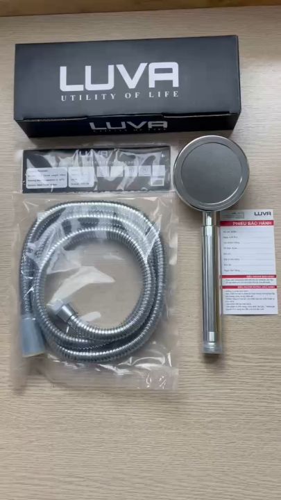 Combo vòi hoa sen Luva VS4 kèm dây sen tắm Luva dài 1.5m, BH 1 năm, đổi lỗi 30 ngày, inox 304, lõi đồng, chống xoắn