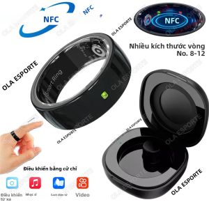 Nhẫn Thông Minh LED Gốm NFC 2025 Chống Nước 5ATM Với Điều Khiển Bằng Cử Chỉ Theo Dõi Sức Khỏe Nhiều Chế Độ Thể Thao - Nhẫn Thông Minh Để Theo Dõi Thể Dục
