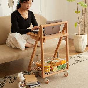 Solid Wood Portable Storage Side Table