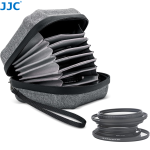 JJC | JJC 10 Pockets Hard Shell Lens Filter Bag Up to 67mm 95mm Water Resistant Camera Filter Pouch Carrying Case for Photography