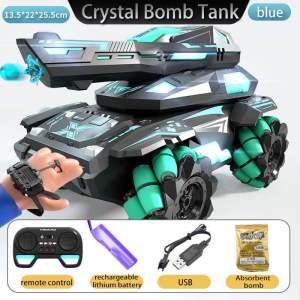 TOSR New Remote Control Tank Drift Gesture Induction Cars 2.4G Dual Control Mode Armored RC Car Water Bomb Tank Childrens Gift