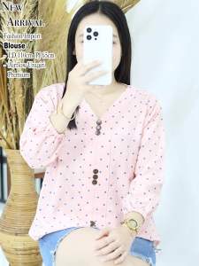 Blouse Wanita Debi Jumbo Fit XL motif Polkadot