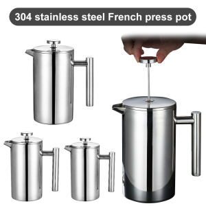 Stainless Steel French Press Coffee Maker 12/27/34oz Camping Coffee Maker Double Wall with Micro-Filter for Home Travel