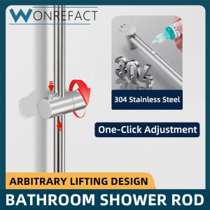 Bathroom 304 Stainless Steel Adjustable Handheld Shower Slide Bar Shower Seat Holder Rod Rail Wall Mounted Shower Slide Bar