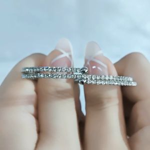 SO SEOUL Chiara Classic Double Row Layered Austrian Crystal Circle Spiral Adjustable Open-End Bangle