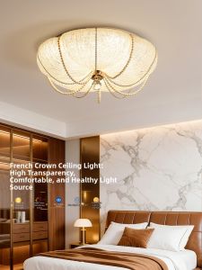 DGY | Luxury French Style Pumpkin Pearl Crystal Eye-Protecting Lamp