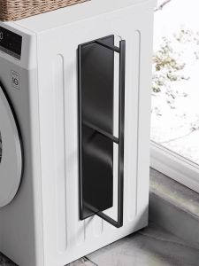 Magnetic Bathroom Laundry Drying Rack Wall Mounted No Drilling Required Laundry Hanger Organizer for Balcony And Washer