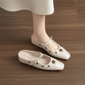 MIFEI | Chic Style Leather Slip-On Half Slippers