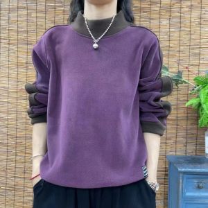 HUAXUNRAN | Warm Half-High Collar Thickened Sweater for Plus Size Women