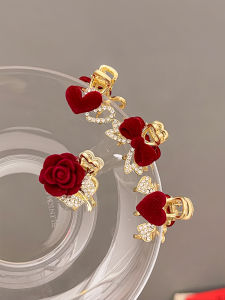 Kẹp Tóc Hình Trái Tim Hoa Hồng Kẹp Tóc Hình Bướm Kẹp Tóc Nửa Đầu Kẹp Tóc Nữ Kẹp Tóc Bằng Vải Nhung Kẹp Tóc Mùa Đông Phụ Kiện Tóc