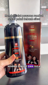 Argan Oil Quick Hair Color Shampoo 420ml Effective Grey Hair Coverage Wudhu Safe Gentle Plant‑based Formula Instant Hair Dye Shampoo