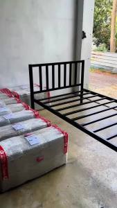 Inter Steel เตียงเหล็กกล่อง โครงเตียงเหล็ก เหล็กหนาพิเศษ1มม. 3.5ฟุต เหมาะกับคอนโดหรืออพาร์ทเม้นท์