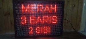 Running text 2sisi 3baris tulisan double layar outdoor
