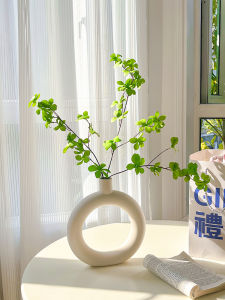 สแกนดิเนเวียนโมเดิร์น Chuping ประดิษฐ์พืชสีเขียวนาฬิกาปลอมดอกไม้แจกันเซรามิคตกแต่งห้องนั่งเล่นการตั้งค่าตาราง