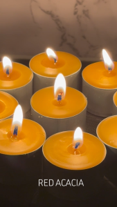 ACACIA SG Beeswax Candles | Natural Yellow Tealight | Unscented | Hand poured | 9 pcs | Cotton Wick