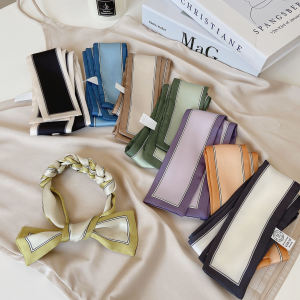 Narrow Long Scarf for Women Hair Band Neck Tie Waist Belt Decorative Ribbon Suit Collar Headband