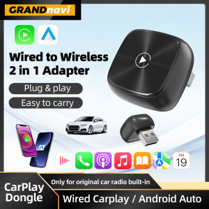 2IN1 Wireless CarPlay Android Auto USB Adapter Dongle Smart Mini Box Plug Play Universal For VW Honda Ford Benz Toyota Nissan