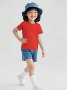 Kids Paradise High Quality Plain T-Shirt Tops Summer Solid Tees Short Sleeve Casual for Kids Boys and Girls 1-9 Years Old