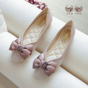 Trendy Low Heel Bean Shoes for Women Spring Autumn New Style Versatile Gentle Fairy Atmosphere Flat Mouth Fashion Single Shoes